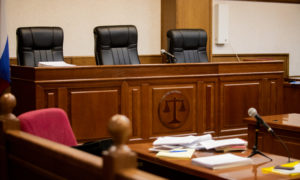 A,Courtroom,In,A,Russian,Court,,An,Empty,Judge's,Chair