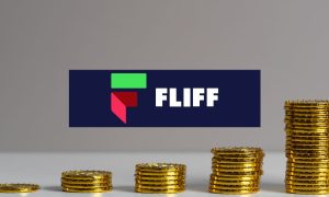 Gold coin stacks with Fliff logo, signifying picking Mavs and Stars winners with Fliff Social sportsbook