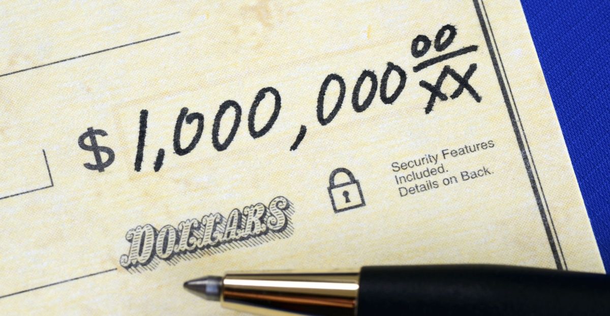 A $1 million check signifies North Texan winning $1 million at Choctaw