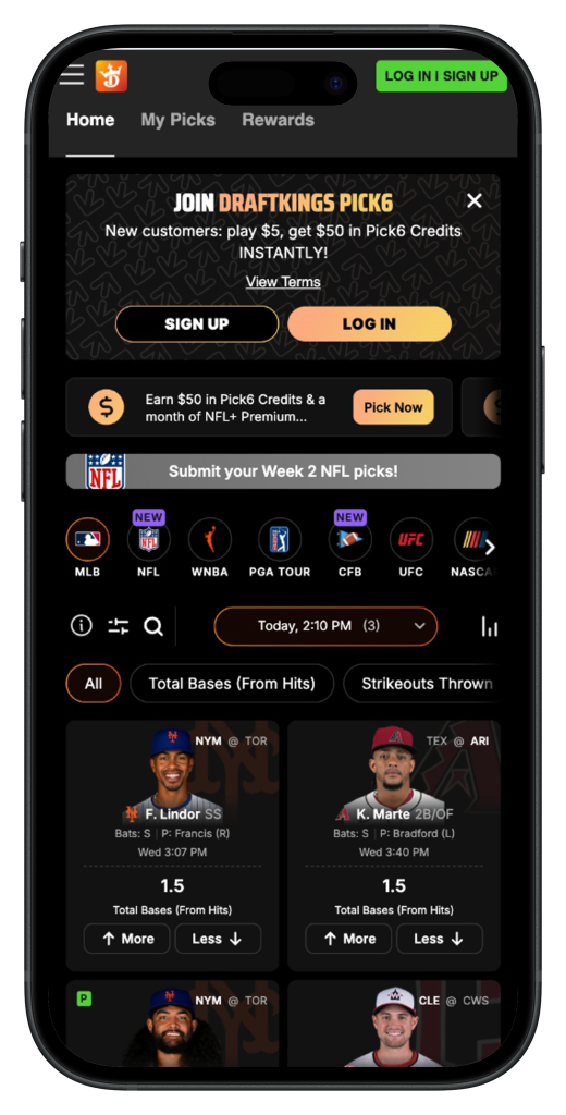 DraftKings Pick6 Fantasy