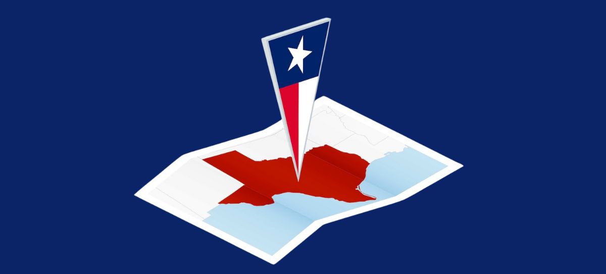 Texas isolated on a 3D map. FanDuel and its parent company, Flutter, has identified A Big 3 of States to legalize sports betting, including Texas.
