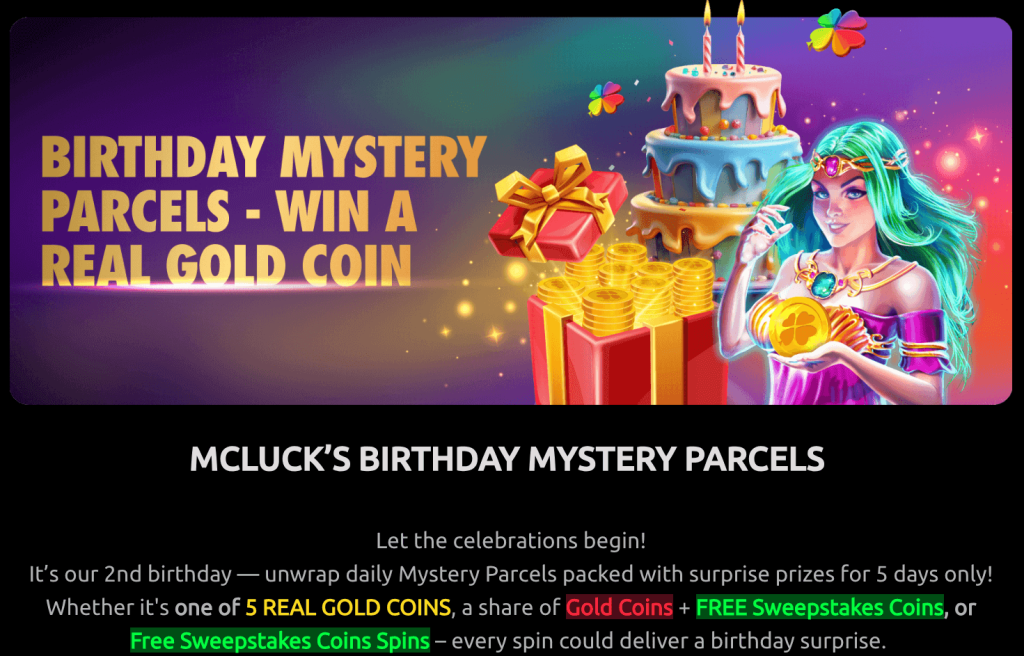 McLuck birthday bonus drop