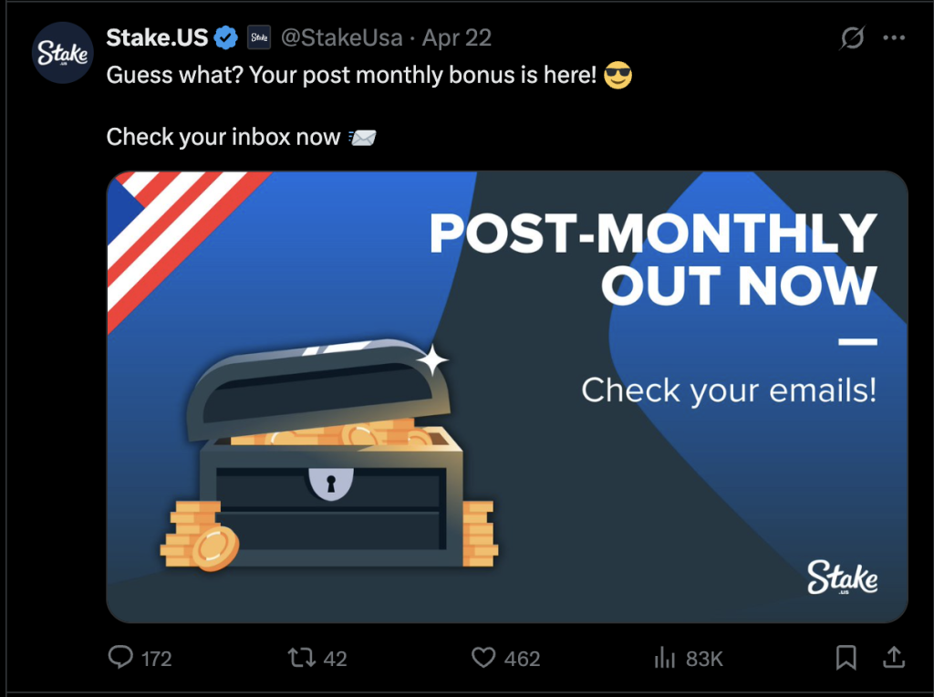 Stake.us social media promo