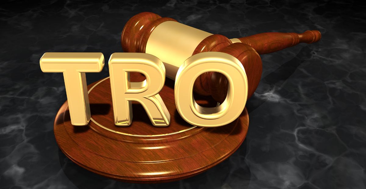 an illustration of tro over a judges gavel