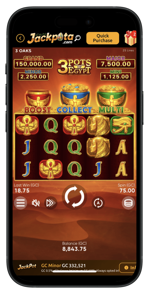 Jackpota Pots of Egypt gameplay
