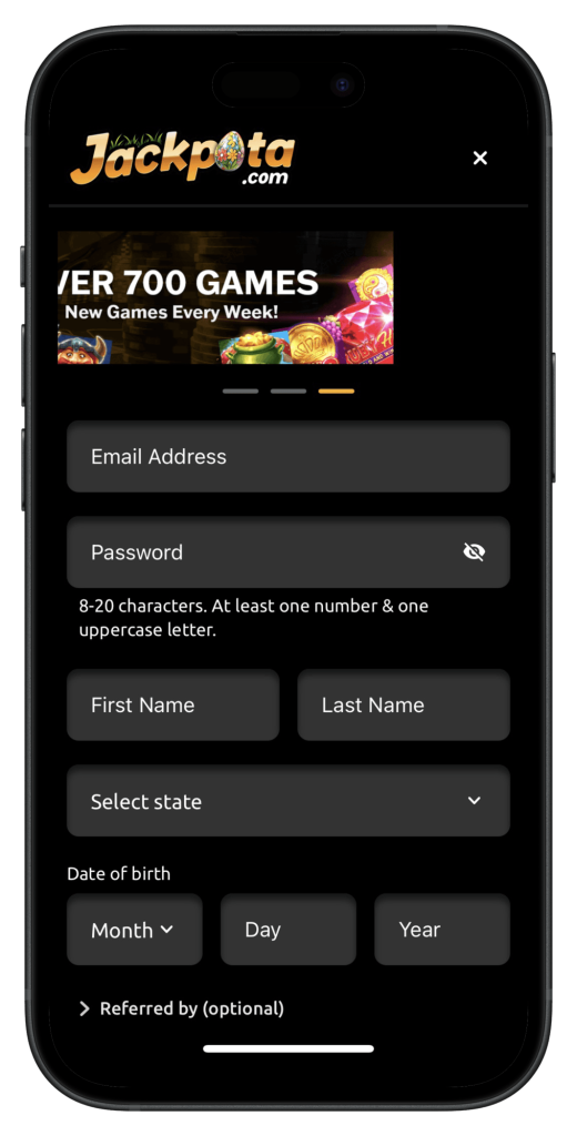 Jackpota_Signup page 2