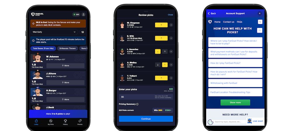 FanDuel Picks mobile screenshots