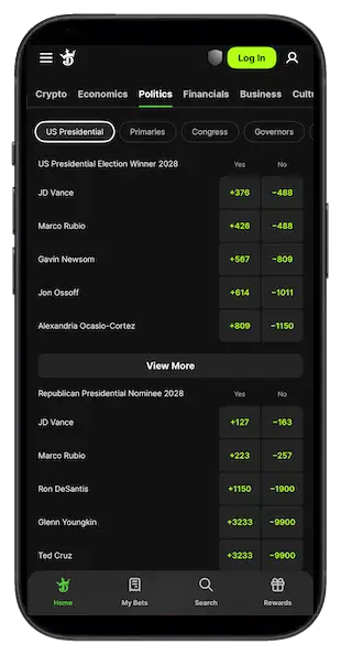 DraftKings Predictions app