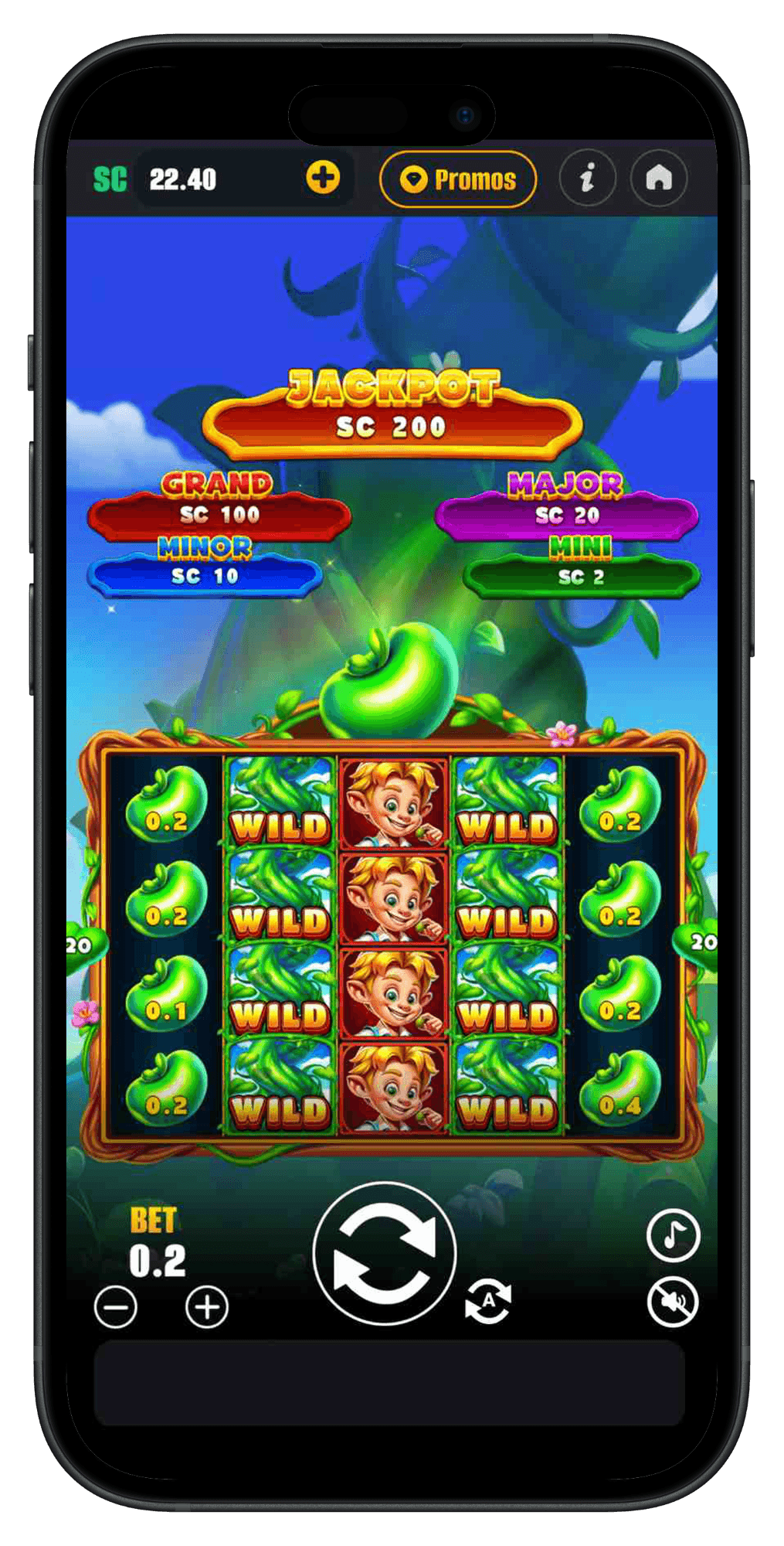 The Beanstalk Story gameplay homepage